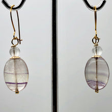 Load image into Gallery viewer, Enchanting Fluorite 15x10mm Bead Dangle 14K Gold Filled Earrings! | 1 1/2" Long|