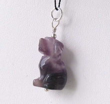 Load image into Gallery viewer, Faithful Natural Amethyst Carved Dog Sterling Silver Pendant 509261AMS - PremiumBead Primary Image 1