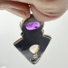 Load image into Gallery viewer, Alluring Amethyst and Labradorite Sterling Silver Pendant | 1 7/8 inch long |