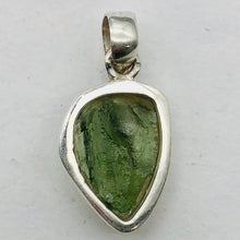 Load image into Gallery viewer, Moldavite Sterling Silver Drop | 1" Long | Green | 1 Pendant |