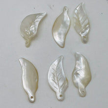 Load image into Gallery viewer, 6 Carved Mother of Pearl Shell Leaf Briolette Beads 10210