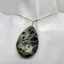 Load image into Gallery viewer, Wow Tsunami Sediment Stone Wire Wrap Pendant | 55x35mm | Deep Green |