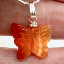 Load image into Gallery viewer, Carnelian Agate Butterfly Pendant Necklace | Semi Precious Stone| Silver Pendant - PremiumBead Alternate Image 3