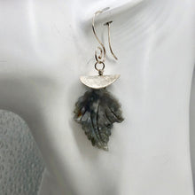 Load image into Gallery viewer, Ocean Jasper Sterling Silver Leaf Earrings | 2" Long | Seafoam Green | 1 Pair |