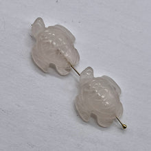 Load image into Gallery viewer, Majestic 2 Carved Rose Quartz Sea Turtle Beads | 23x18.5x8mm | Pink