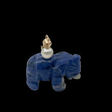 Load image into Gallery viewer, Sodalite Elephant Pendant Necklace | Semi Precious Stone Jewelry | 14k Pendant
