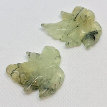 Load image into Gallery viewer, Hand Carved 2 Green Prehnite Leaf Beads W/Dendrites 10532F - PremiumBead Alternate Image 3
