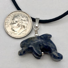 Load image into Gallery viewer, Semi Precious Stone Jewelry Jumping Pendant Necklace in Blue Sodalite and Silver - PremiumBead Alternate Image 6