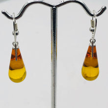 Load image into Gallery viewer, Amber Teardrop Shaped Sterling Silver Earrings | 1 1/2" Long | Orange | 1 Pair |