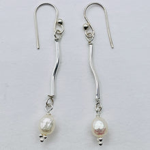 Load image into Gallery viewer, Stunning Faceted White Pearls Sterling Silver Earrings | 2" Long |