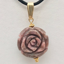 Load image into Gallery viewer, Pretty in Pink! Rhodonite Rose and 14K Gold FilledPendant | 20mm | 1.5" Long - PremiumBead Alternate Image 8