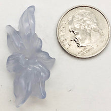 Load image into Gallery viewer, 13.7cts Exquisitely Hand Carved Blue Chalcedony Flower Pendant Bead - PremiumBead Alternate Image 3