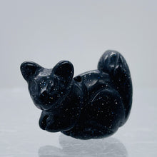Load image into Gallery viewer, Just Nuts 2 Blue Goldstone Squirrel Animal Beads | 22x15x10mm | Blue Black