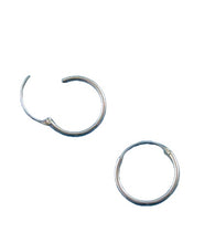 Load image into Gallery viewer, Sleek! Sterling Silver Hinged 12mm Hoop Earrings 9755