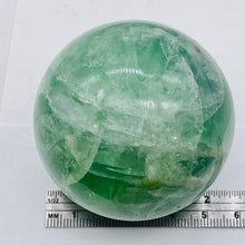 Load image into Gallery viewer, Fluorite Scry Sphere Round | 2 1/4" | Green/Clear | 1 Crystal Sphere |