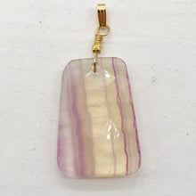 Load image into Gallery viewer, Fluorite 14K Gold Filled Wire Wrap Trapezoid Pendant| 2" Long | Purple, Clear |
