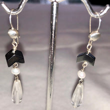 Load image into Gallery viewer, Hematite Pearl Quartz and Silver Earrings 310657 - PremiumBead Primary Image 1