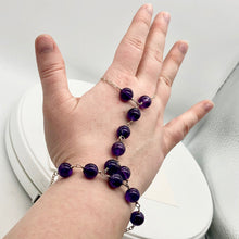 Load image into Gallery viewer, Amethyst Sterling Silver Finger Bracelet - PremiumBead Alternate Image 4
