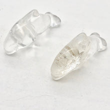 Load image into Gallery viewer, Jumping 2 Carved Natural Quartz Crystal Dolphin Beads | 25x11x8mm | Clear - PremiumBead Primary Image 1