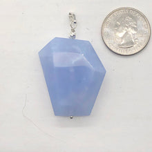 Load image into Gallery viewer, Blue Chalcedony Sterling Silver Faceted Crystal Pendant | 1 3/8" Long| Lavender|