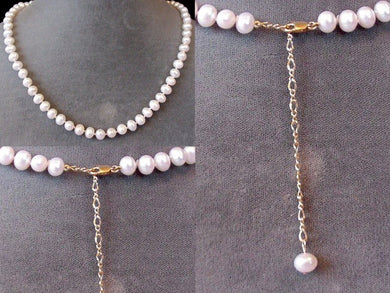 Adjustable 16 to 19 inch Creamy White FW Pearl and 14Kt Gf Necklace 200038 - PremiumBead Primary Image 1