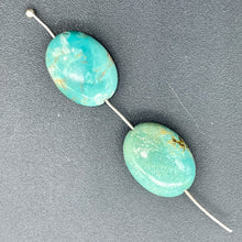 Load image into Gallery viewer, 2 Natural 16x12x5mm Turquoise Skipping Stone Focal Beads 2194