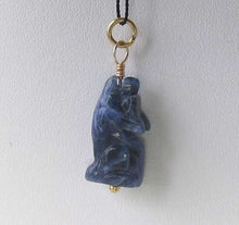 Load image into Gallery viewer, Sodalite Wolf Pendant Necklace | Semi Precious Stone Jewelry | 14k Pendant