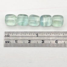 Load image into Gallery viewer, 5 Natural Blue / Green Fluorite Square Beads 10483