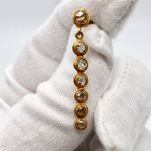 Load image into Gallery viewer, Solid 18K Natural, Untreated 14 Mine-Cut Or Rose Cut Diamond Earrings 6523 - PremiumBead Alternate Image 7