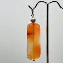 Load image into Gallery viewer, Red Orange Sardonyx Pendant with Sterling Silver Accent Bead | 2 1/4" Long |