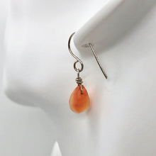 Load image into Gallery viewer, Twist Drop Faceted Carnelian Agate and Sterling Silver Earrings | 1 1/16" (Long) - PremiumBead Primary Image 1