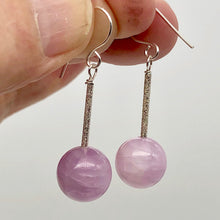 Load image into Gallery viewer, Kunzite Stone Sterling Silver Drop Earrings | 1.5" | Lavender Silver | Earrings