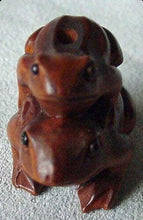 Load image into Gallery viewer, Carved Signed Boxwood Piggy Back Frog Ojime/Netsuke Bead - PremiumBead Alternate Image 3