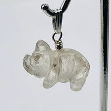 Load image into Gallery viewer, Piggie! Clear Quartz Pig & Sterling Silver Pendant 509274QZS