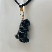 Load image into Gallery viewer, Black Obsidian T- Rex Pendant Necklace|Semi Precious Jewelry| 14k gf Pendant | - PremiumBead Alternate Image 4