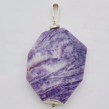 Load image into Gallery viewer, Purple Flower Sodalite Sterling Silver Pendant | Purple/White | 2 1/4" Long |
