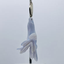 Load image into Gallery viewer, Chalcedony Sterling Silver Druzy Crystal Flower Pendant | 2 1/2" Long | Blue |