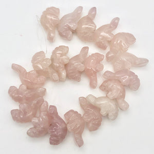 Grace 2 Carved Icy Rose Quartz Manatee Beads | 21x11x9mm | Pink - PremiumBead Alternate Image 7