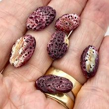 Load image into Gallery viewer, Purple Spine Oyster Shell Oval | 16x10x5 | Purple Orange | 2 Bead(s)
