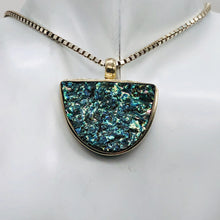 Load image into Gallery viewer, Abalone Shell Sterling Silver Drop Pendant | 1 3/8" Long | Blue/Silver | 1 Pendant