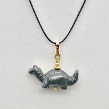 Load image into Gallery viewer, Hematite Diplodocus Dinosaur with 14K Gold-Filled Pendant 509259HMG - PremiumBead Alternate Image 7