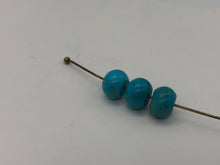 Load image into Gallery viewer, 3 Natural, Untreated USA Turquoise 8x5mm Smooth Roundel Beads 9351