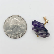 Load image into Gallery viewer, Amethyst Bunny Rabbit Pendant Necklace|Semi Precious Stone Jewelry|14k Pendant - PremiumBead Alternate Image 5