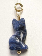 Load image into Gallery viewer, Adorable! Sodalite Cat & 22K Vermeil Pendant 509257SDG - PremiumBead Primary Image 1