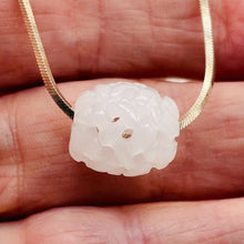 Load image into Gallery viewer, Jade AAA Carved Barrel Bead | 16x14mm | White | 1 Bead |