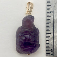 Load image into Gallery viewer, Amethyst Turtle Pendant Necklace | Semi Precious Stone Jewelry | 14k Pendant - PremiumBead Alternate Image 4