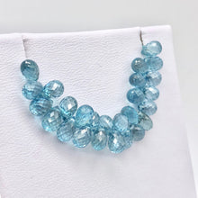 Load image into Gallery viewer, Blue Zircon Rare Natural Faceted Briolette Beads | 6x4 mm | 2 Beads |