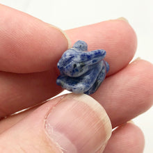 Load image into Gallery viewer, Hoppity 2 Hand Carved Sodalite Bunny Rabbit Beads | 21.5x12x9mm | Blue w/White - PremiumBead Alternate Image 8
