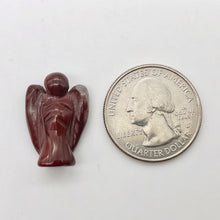 Load image into Gallery viewer, 2 Hand Carved Brecciated Jasper Guardian Angels | 22x14x8mm | Red - PremiumBead Alternate Image 4
