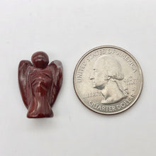 Load image into Gallery viewer, 2 Hand Carved Brecciated Jasper Guardian Angels | 22x14x8mm | Red - PremiumBead Alternate Image 4